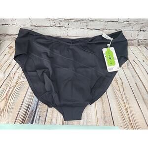 NEW Pheonix Malibu Angled Cheeky Bikini Bottom Size 3X Black Rouched Back